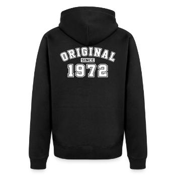 Original Since 1972 Vintage Birthday Birthday - Unisex Premium Organic Zip Hoodie - black - Back - Nico (187cm)