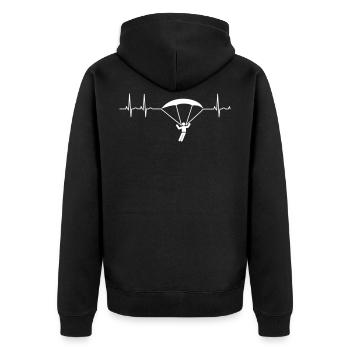 Love paragliding skydiving ECG - Unisex Premium Organic Zip Hoodie - black - Back - Nico (187cm)