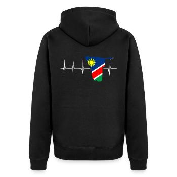 Namibia Afrika Shirt Geschenkidee - Unisex Premium Bio Zip Hoodie - Schwarz - Hinten - Nico (187cm)