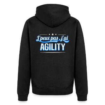 Agility - j'peux pas , j'ai Agility - Veste à capuche bio Premium Unisexe - noir - Dos - Nico (187cm)