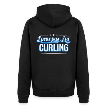 Curling - j'peux pas , j'ai Curling - Veste à capuche bio Premium Unisexe - noir - Dos - Nico (187cm)