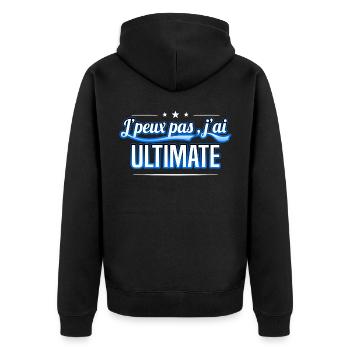 Ultimate - j'peux pas , j'ai Ultimate - Veste à capuche bio Premium Unisexe - noir - Dos - Nico (187cm)