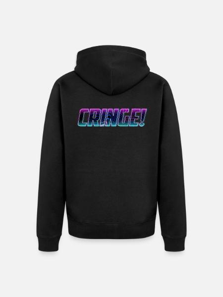 CRINGE cringe Cringe | Vicarious embarrassment - Unisex Premium Organic Zip Hoodie - black