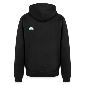 Polarstern - Unisex Premium Bio Zip Hoodie - Schwarz - Hinten - Nico (187cm)