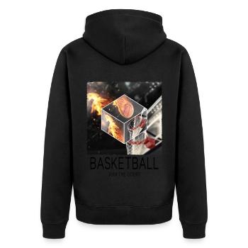 Basketball Fire Basketball Player Fan Dunking Sport - Unisex Premium Organic Zip Hoodie - black - Back - Nico (187cm)