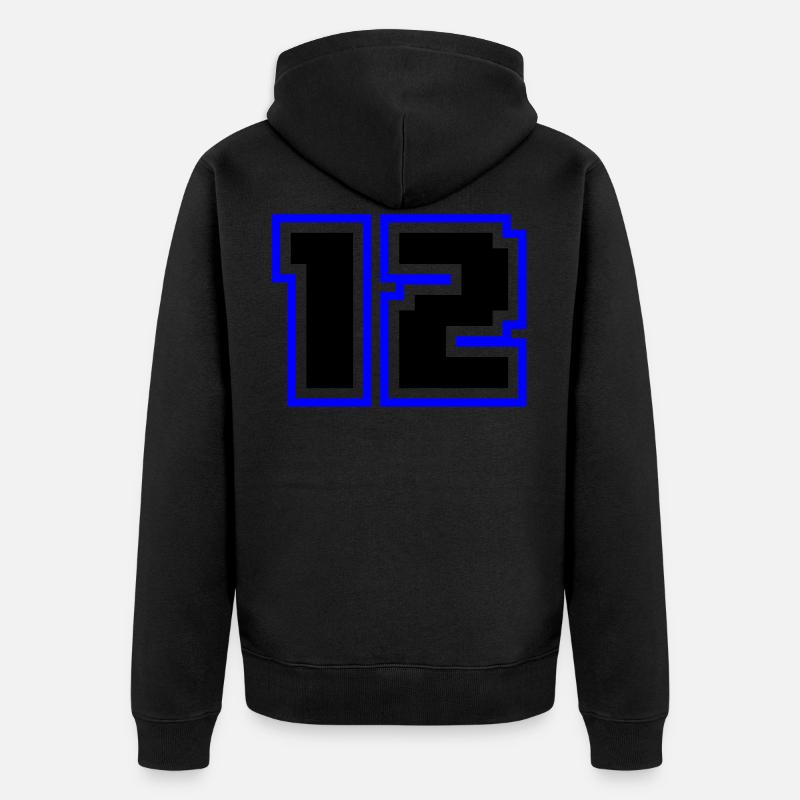 12 symbole de nombre - Veste à capuche bio Premium Unisexe - noir