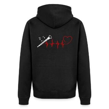 Clarinette instrument de musique Shirt Band joueur - Veste à capuche bio Premium Unisexe - noir - Dos - Nico (187cm)