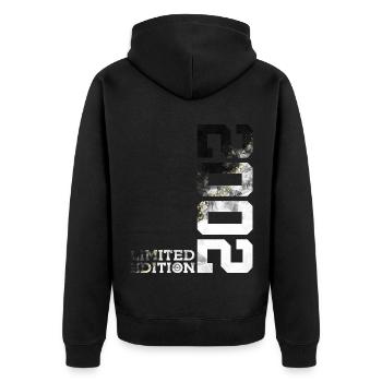 24TH BIRTHDAY LIMITED EDITION 2002 - Unisex Premium Organic Zip Hoodie - black - Back - Nico (187cm)