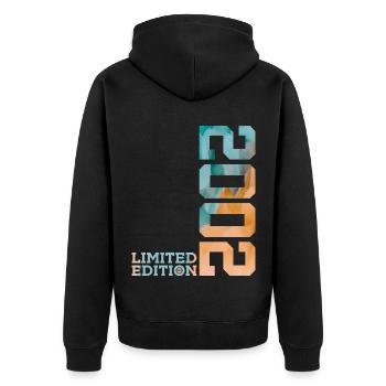 24TH BIRTHDAY LIMITED EDITION 2002 - Unisex Premium Organic Zip Hoodie - black - Back - Nico (187cm)