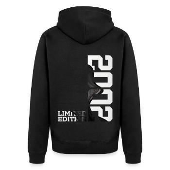 LIMITED EDITION 2002 24TH BIRTHDAY - Unisex Premium Organic Zip Hoodie - black - Back - Nico (187cm)