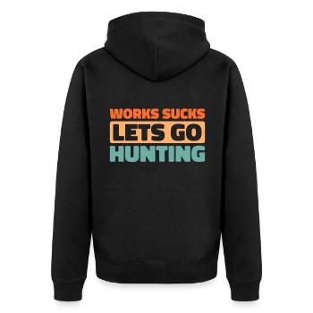 Hunting Hunter Hunting - Unisex Premium Organic Zip Hoodie - black - Back - Nico (187cm)