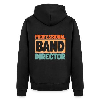 Band Director - Unisex Premium Organic Zip Hoodie - black - Back - Nico (187cm)