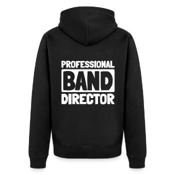 Band Director - Unisex Premium Organic Zip Hoodie - black - Back - Nico (187cm)