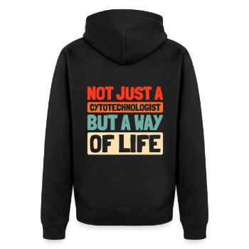 Cytotechnologist - Unisex Premium Organic Zip Hoodie - black - Back - Nico (187cm)
