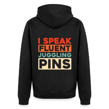 Jongleur - Veste à capuche bio Premium Unisexe - noir - Dos - Nico (187cm)
