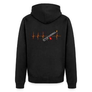 Flamethrower snow removal gift - Unisex Premium Organic Zip Hoodie - black - Back - Nico (187cm)