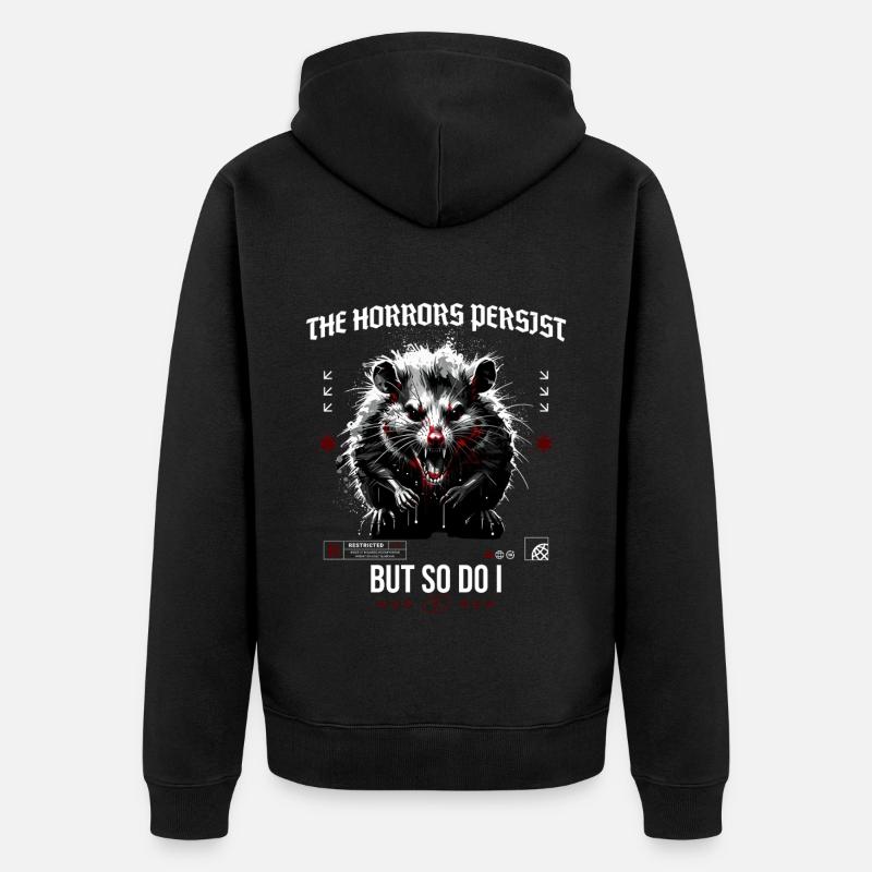 Dicton d’horreur opossum - Veste à capuche bio Premium Unisexe - noir