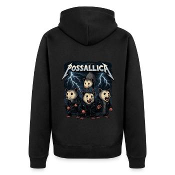 Groupe de rock Possum Opossum - Veste à capuche bio Premium Unisexe - noir - Dos - Nico (187cm)