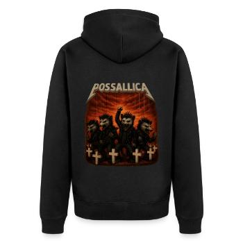 Groupe de rock Possum Opossum - Veste à capuche bio Premium Unisexe - noir - Dos - Nico (187cm)