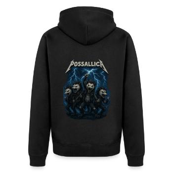 Groupe de rock Possum Opossum - Veste à capuche bio Premium Unisexe - noir - Dos - Nico (187cm)