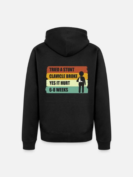 Clavicle Broke Broken Clavicle - Unisex Premium Organic Zip Hoodie - black