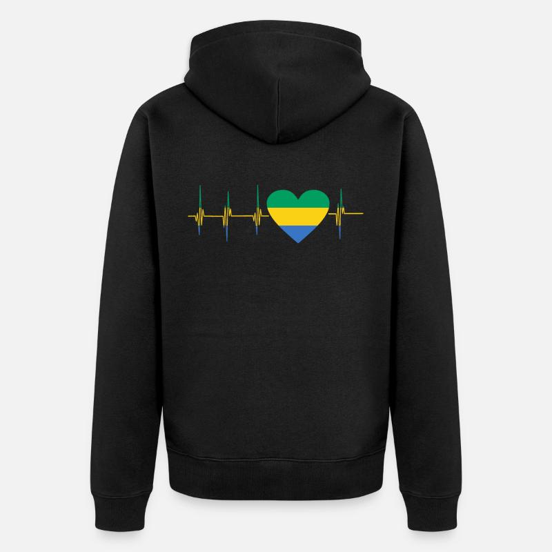 Gabun Afrika Geschenkidee - Unisex Premium Bio Zip Hoodie - Schwarz
