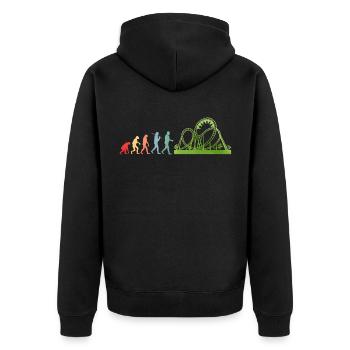 Montagnes russes - Veste à capuche bio Premium Unisexe - noir - Dos - Nico (187cm)