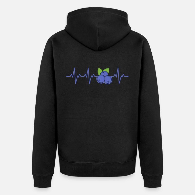 Blaubeere - Unisex Premium Bio Zip Hoodie - Schwarz