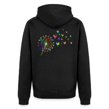 Landwirt - Unisex Premium Bio Zip Hoodie - Schwarz - Hinten - Nico (187cm)