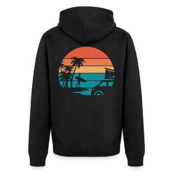 surf surfeur surfing cadeau sport surf homme femme - Veste à capuche bio Premium Unisexe - noir - Dos - Nico (187cm)