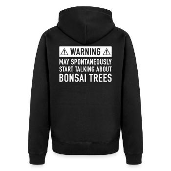 Funny Bonsai Tree Gift Idea - Unisex Premium Organic Zip Hoodie - black - Back - Nico (187cm)