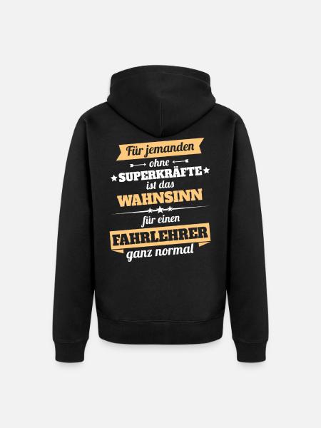 Fahrlehrer - Held - Unisex Premium Bio Zip Hoodie - Schwarz