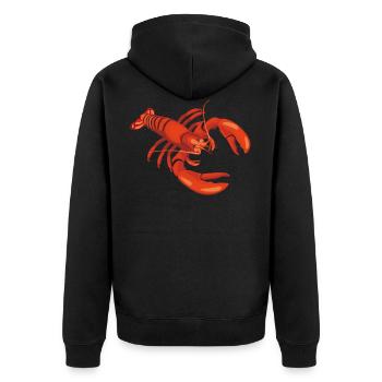 lobster - Unisex Premium Organic Zip Hoodie - black - Back - Nico (187cm)