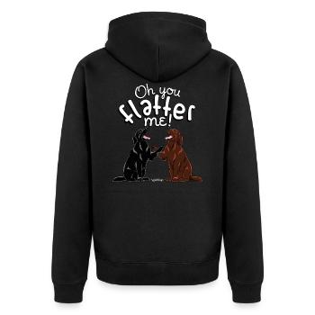 Flattie Oh You 4 - Unisex Premium Organic Zip Hoodie - black - Back - Nico (187cm)