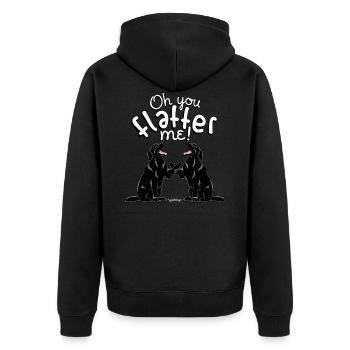 Flattie Oh You 5 - Unisex Premium Organic Zip Hoodie - black - Back - Nico (187cm)