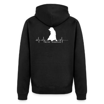 Bouvier bernois T-shirt Heartbeat - Veste à capuche bio Premium Unisexe - noir - Dos - Nico (187cm)