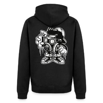 GRAFFITI BOMBARDIER - Comic Design shirt Cartoon Manga - Veste à capuche bio Premium Unisexe - noir - Dos - Nico (187cm)