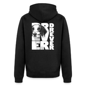 NASSU Drever 02 - Unisex Premium Bio Zip Hoodie - Schwarz - Hinten - Nico (187cm)