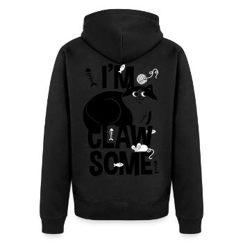 QUELQUES GRIFFES - énonciations de chat et chat chemise cadeau - Veste à capuche bio Premium Unisexe - noir - Dos - Nico (187cm)