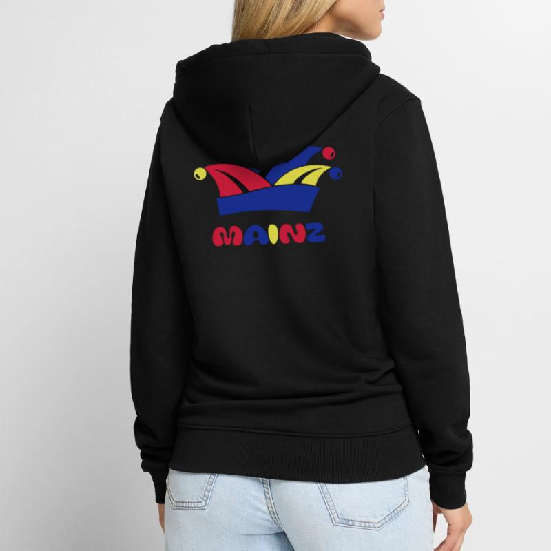 Fasching Narrenkappe Mainz 1, 2 oder 3 Farben Unisex Premium Bio Zip Hoodie