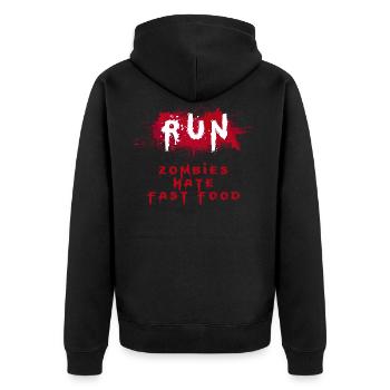 Zombies hate Fastfood ZOMBIE - Veste à capuche bio Premium Unisexe - noir - Dos - Nico (187cm)