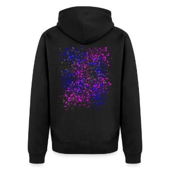 Éclaboussures de couleur - éclaboussures colorées - confettis - Veste à capuche bio Premium Unisexe - noir - Dos - Nico (187cm)
