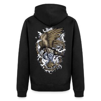 Balbuzard - Veste à capuche bio Premium Unisexe - noir - Dos - Nico (187cm)