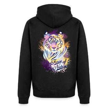 TIGER FORCE OF NATURE Tee Shirts - Veste à capuche bio Premium Unisexe - noir - Dos - Nico (187cm)