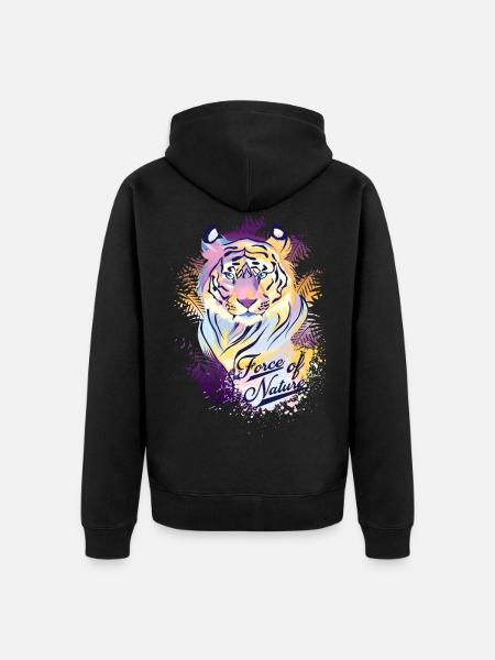 TIGER FORCE OF NATURE Tee Shirts - Veste à capuche bio Premium Unisexe - noir