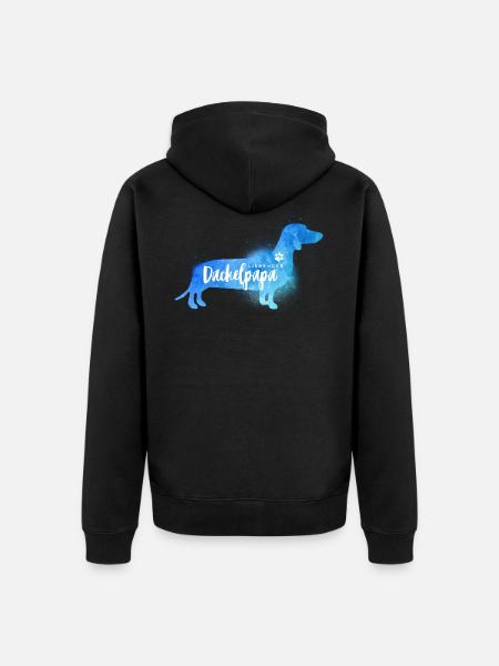 Liebender Dackelpapa - Unisex Premium Bio Zip Hoodie - Schwarz