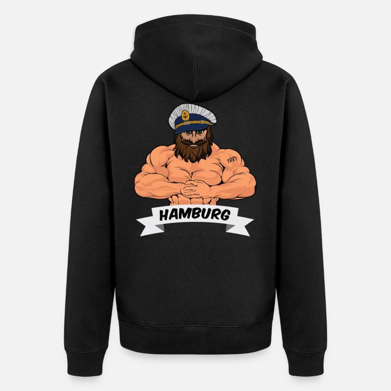 Hamburger Matrose - Unisex Premium Bio Zip Hoodie - Schwarz