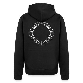 Aztec Triangle Ornament - Unisex Premium Organic Zip Hoodie - black - Back - Nico (187cm)