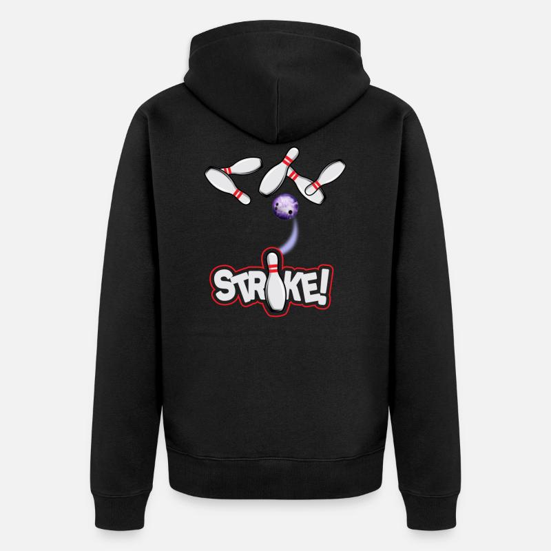 Bowling Strike - Unisex Premium Bio Zip Hoodie - Schwarz