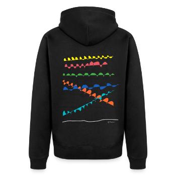 Line color - Unisex Premium Bio Zip Hoodie - Schwarz - Hinten - Nico (187cm)